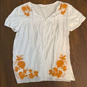 LOFT embroidered top